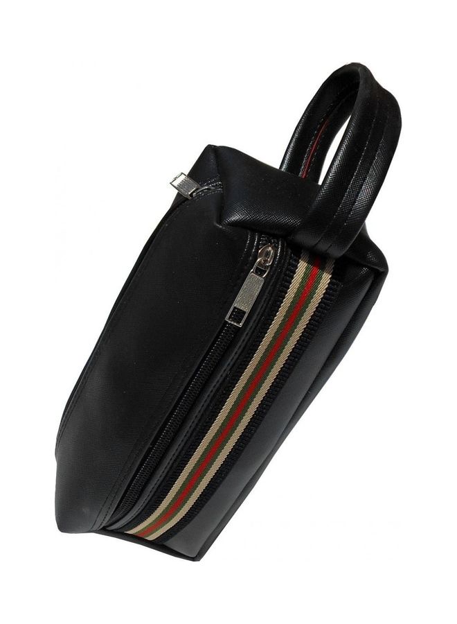 Leather Zipper Closure Clutch Handbag Black/Red  - Image 3