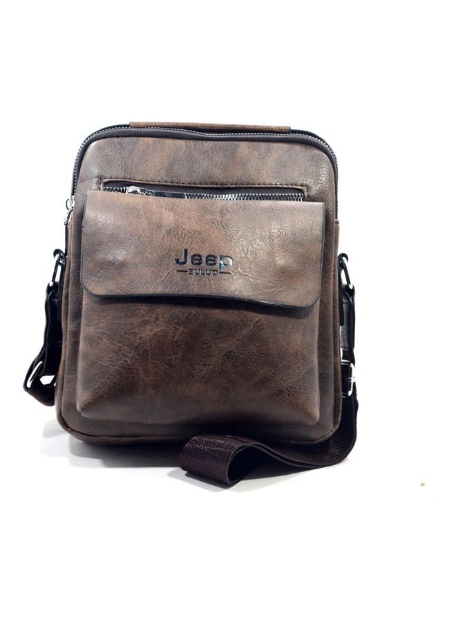 Jeep Buluo Casual Leather Crossbody Bag Brown  - Image 1