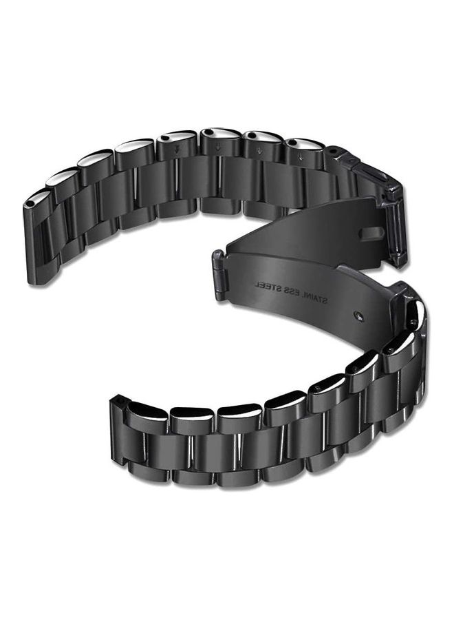 Classic Stainless Steel Strap Smartwatch Band For Samsung 44mm/Huawei GT2/Gear 3/Honor Magic 2 Black - Image 2