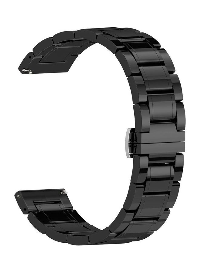 Classic Stainless Steel Strap Smartwatch Band For Samsung  44mm /Huawei GT2/Gear 3/Honor Magic 2 Black - Image 1