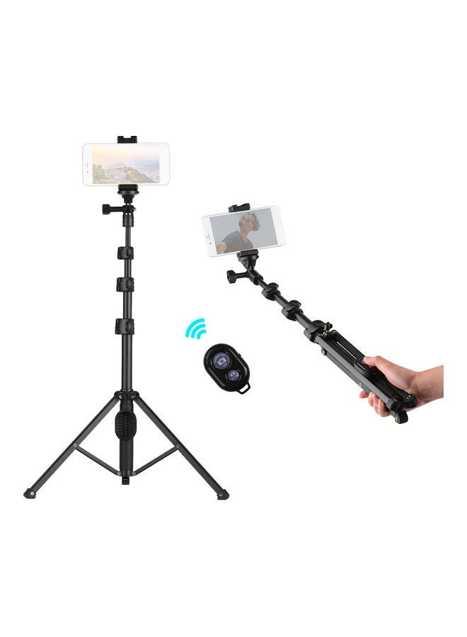 Generic 2-In-1 Phone Tripod Selfie Stick Black  - Image 1