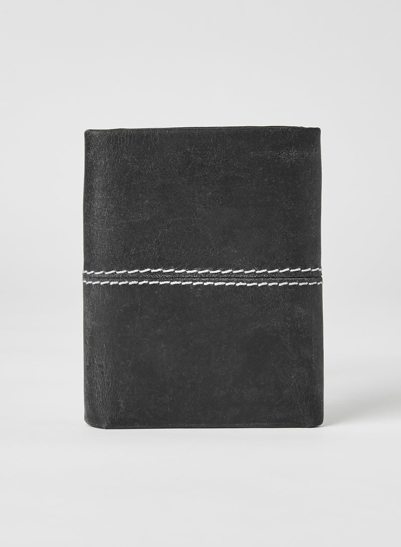 Genuine Leather Wallet Navy Grey