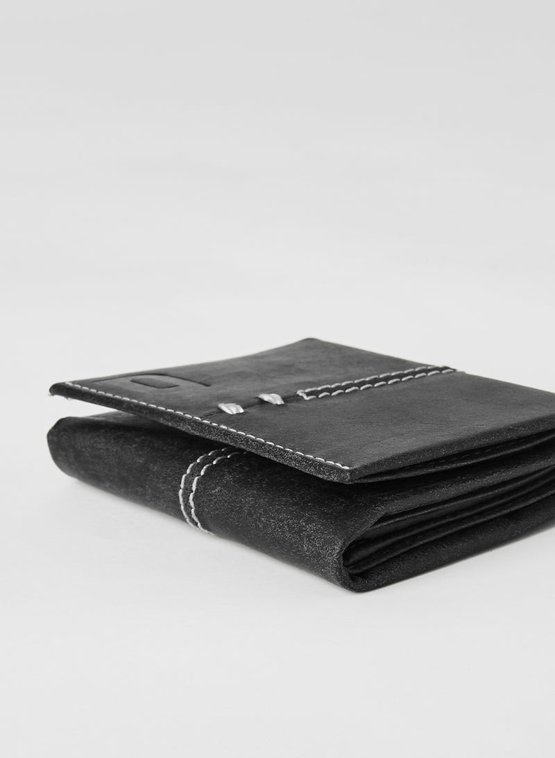 Genuine Leather Wallet Navy Grey