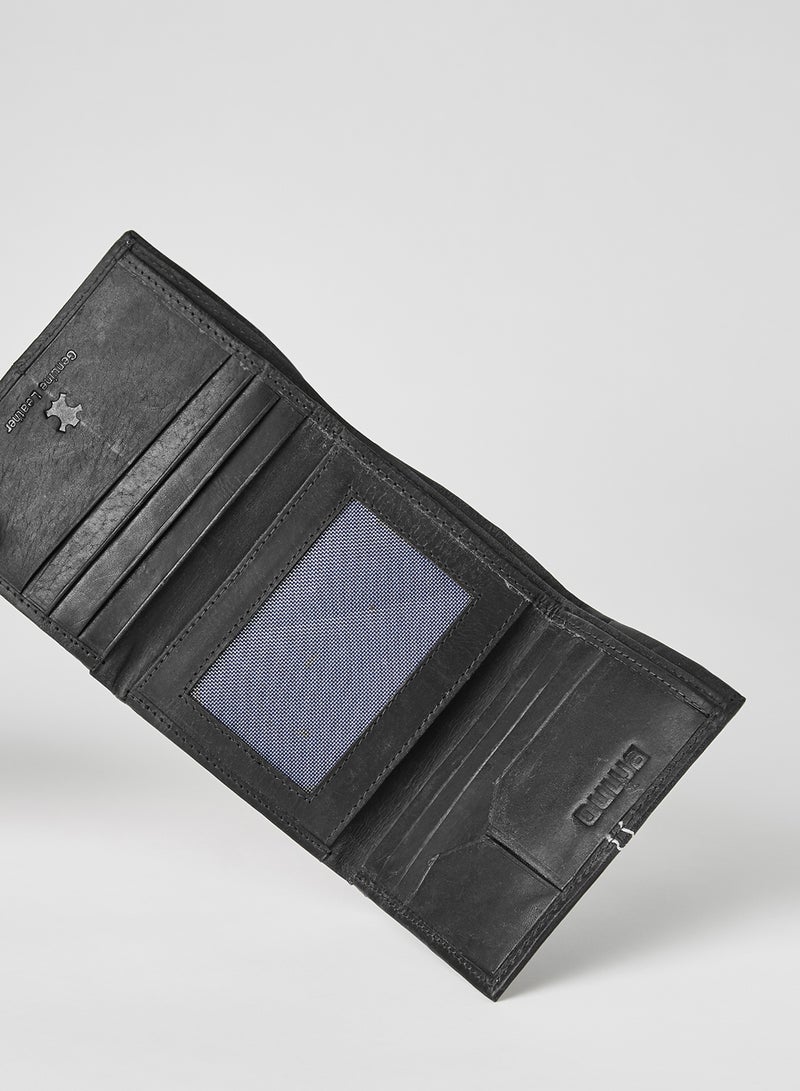 Genuine Leather Wallet Navy Grey