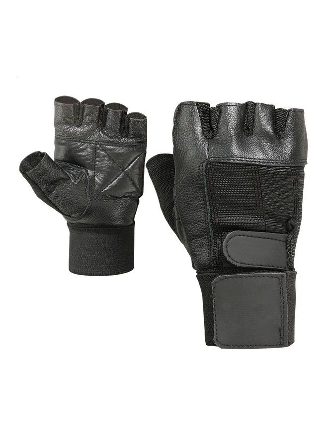 Leather With Wrist Support Weight Lifting Gloves Mediumcm