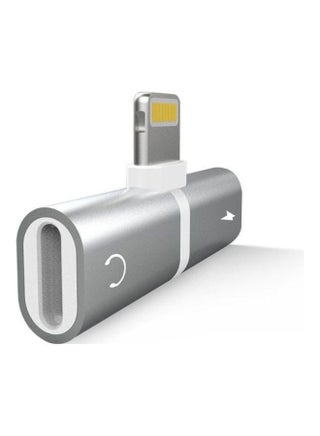 2 In 1 Double Lightning Headphone Audio And Charge Splitter Adapter For Iphone X/8/8 Plus/7/7 Plus Silver - v1608466304/N43213350A_1