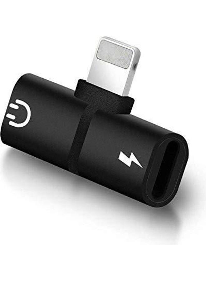 Generic - 2 In 1 Double Lightning Headphone Audio And Charge Splitter Adapter For Iphone X/Xs/7/8/7 Plus/8 Plus Black - Image 1