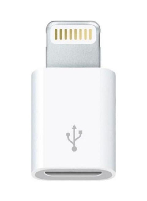 Micro USB To Lightning Data Transmission Converter For Iphone/Ipad/Ipod White