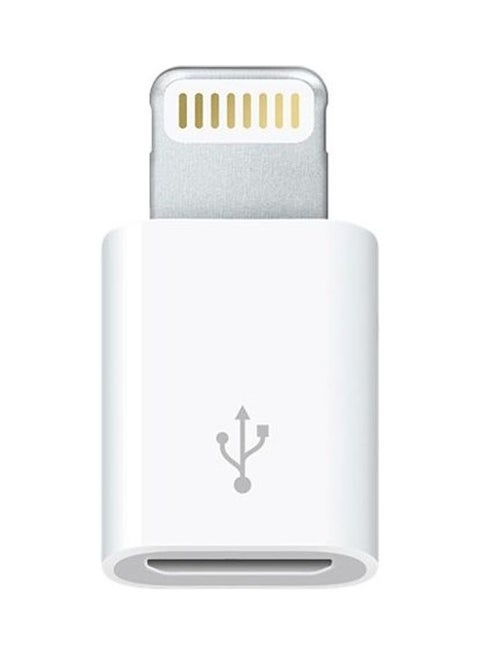 Micro USB To Lightning Data Transmission Converter For Iphone/Ipad/Ipod White