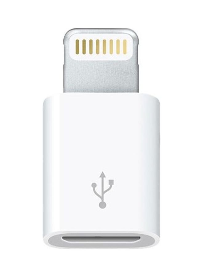 Generic - Micro USB To Lightning Data Transmission Converter For Iphone/Ipad/Ipod White - Image 1