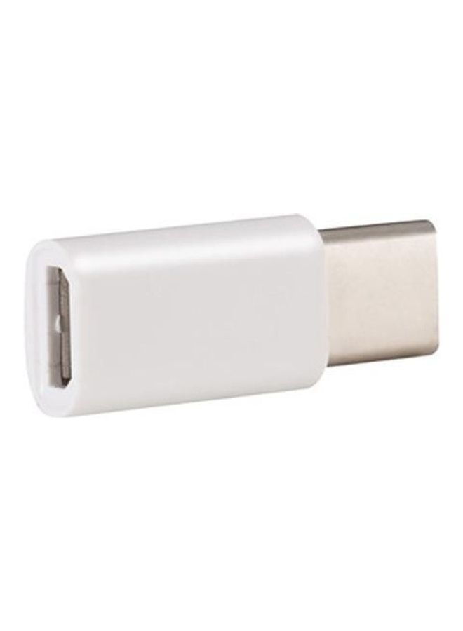 Type-C To Micro USB 2.0 Data Transmission Converter White