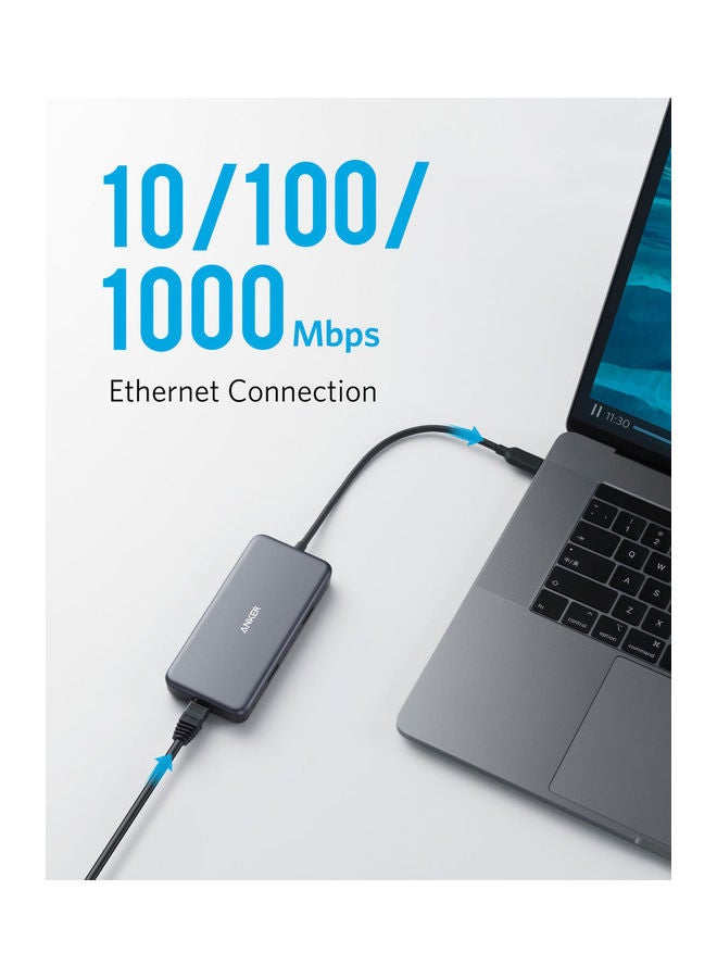 Anker - 7 In 1 PowerExpand+ USB-C Hub Adapter For MacBook Pro/Chromebook/XPS Grey - Image 1