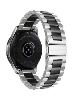Generic Classic Stainless Steel Strap Smartwatch Band For Samsung 44mm/Huawei GT2/Gear 3/Honor Magic 2 Silver/Black  - Image 2