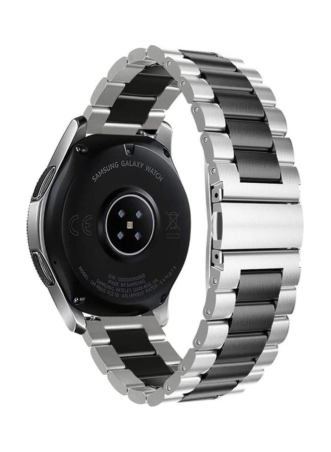 Generic Classic Stainless Steel Strap Smartwatch Band For Samsung 44mm/Huawei GT2/Gear 3/Honor Magic 2 Silver/Black  - Image 2