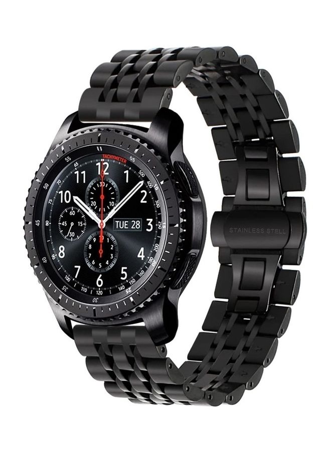 Classic Stainless Steel Strap Smartwatch Band For Samsung  44mm /Huawei GT2/Gear 3/Honor Magic 2 Black - Image 1