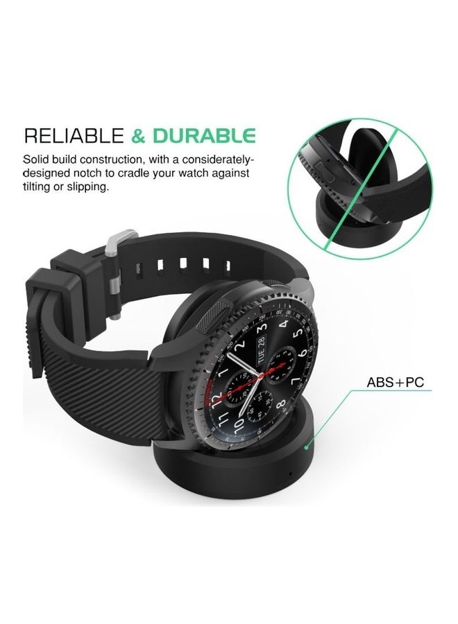 Wireless Smartwatch Charger Dock Pad For Samsung Gear S3 Smart Watch Black - Image 3