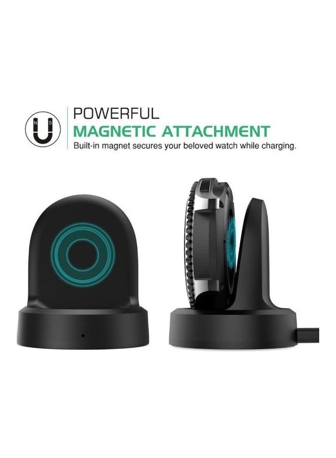 Wireless Smartwatch Charger Dock Pad For Samsung Gear S3 Smart Watch Black  - Image 2