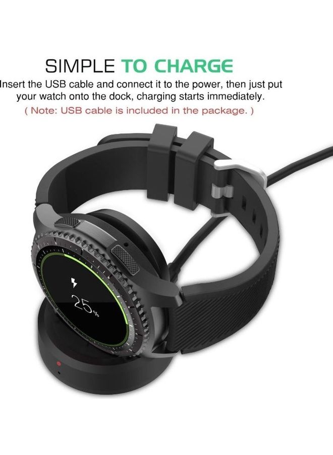 Wireless Smartwatch Charger Dock Pad For Samsung Gear S3 Smart Watch Black  - Image 3
