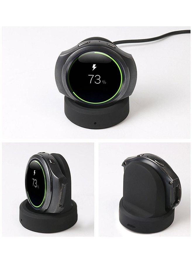 Wireless Smartwatch Charger Dock Pad For Samsung Gear S3 Smart Watch Black - Image 2