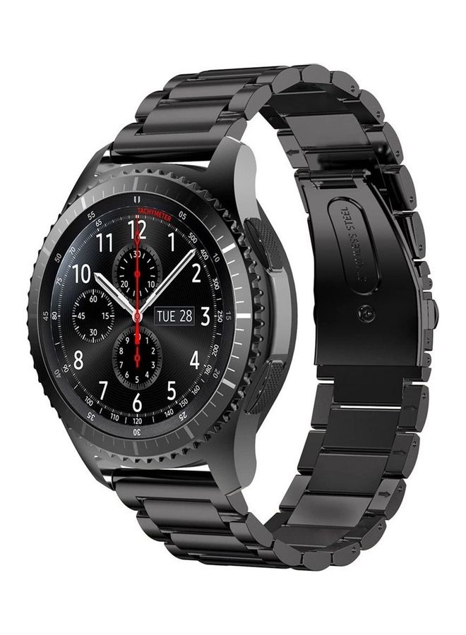 Stainless Steel Smartwatch Strap Band For Samsung Galaxy Watch 46mm/Huawei Gt2/Gear S3 Frontier And Classic/Honor Magic 2/Fossil Black  - Image 1