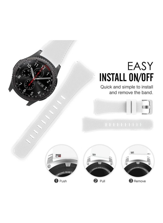 اس اي سوار ساعة ذكية من السيليكون من السلسلة الرياضية لساعة هواوي GT1/ هواوي GT2 مقاس 46 مم/ جالاكسي S4 مقاس 46 مم/ سامسونج أكتيف 2 مقاس 44 مم/ هونر ماجيك 2 مقاس 46 مم أبيض - Image 2