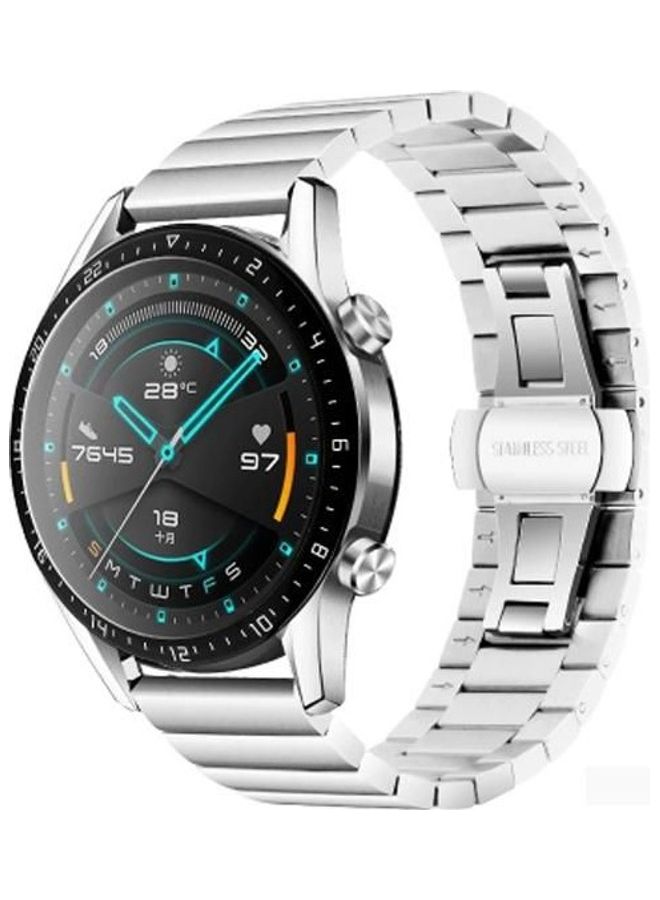 Replacement Stainless Steel Smartwatch Wrist Strap Band For Huawei Gt2/Samsung Gear S3 Silver - Image 2