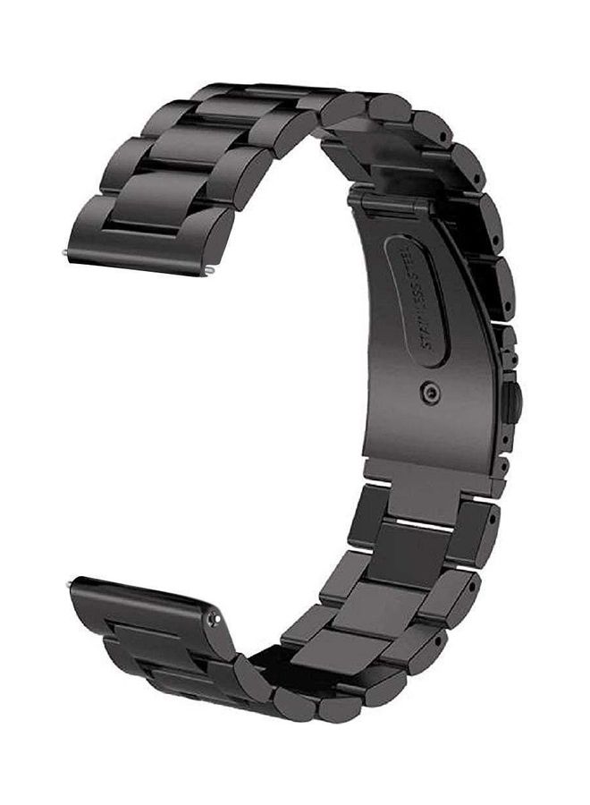 Stainless Steel Smartwatch Strap Band With Double Button Butterfly Closure For Samsung Gear S3 Frontier/Galaxy Watch 46mm/Classic Watch Band 22mm Black - Image 2