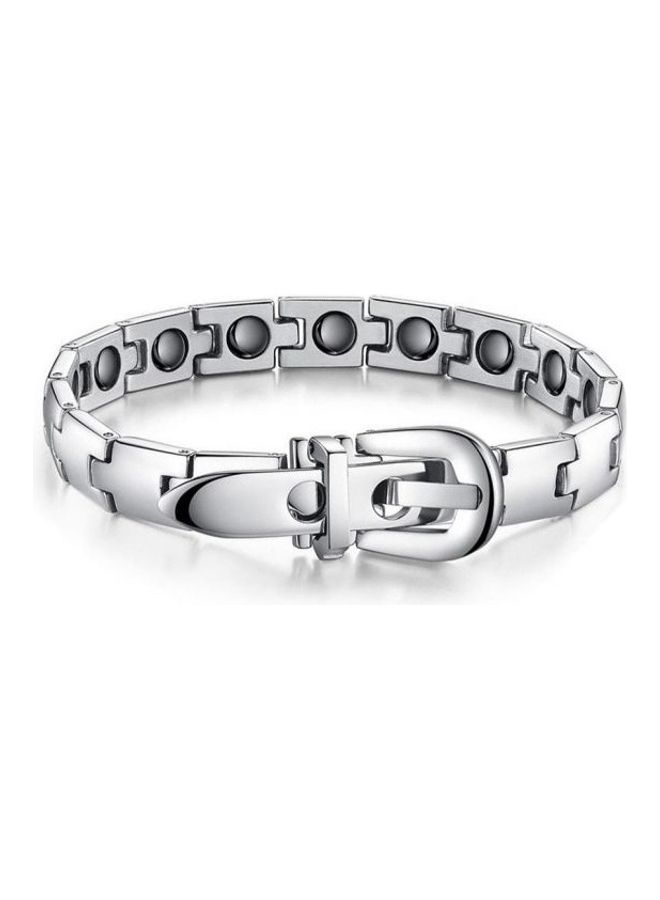 Titanium Steel Ion Medical Energy Hematite Stones Insurance buckle Charm Bracelet  - Image 1