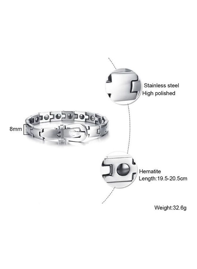 Titanium Steel Ion Medical Energy Hematite Stones Insurance buckle Charm Bracelet  - Image 3