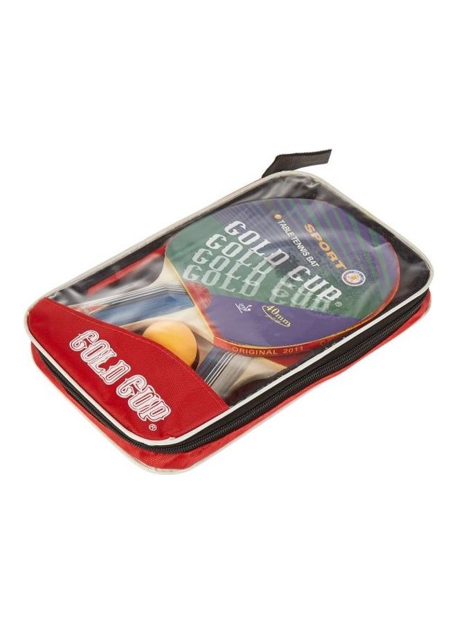 5-Piece Pingpong Solid Wood Tennis Rackets And Balls Set 0.56cm - Image 3