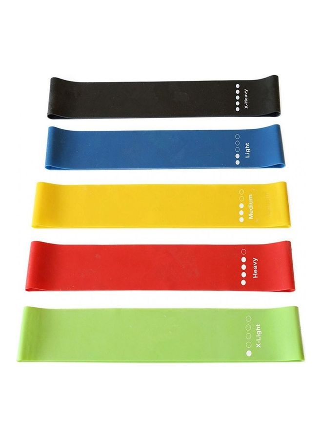 5-Piece Stretch Yoga Resistance Band Set 12x2inch - Image 1