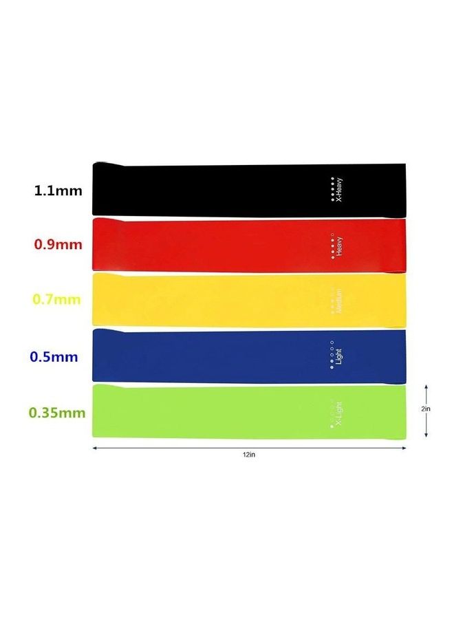 5-Piece Stretch Yoga Resistance Band Set 12x2inch - Image 2