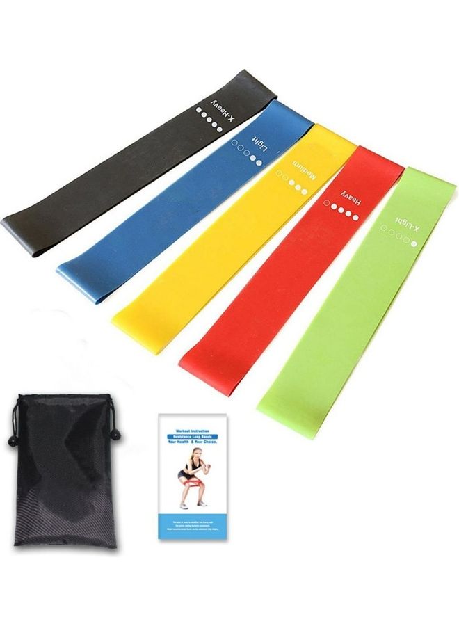 5-Piece Stretch Yoga Resistance Band Set 12x2inch - Image 3