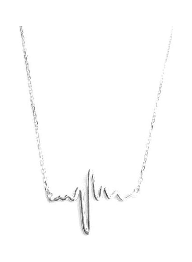 Fashionable 925 Sterling Silver Heartbeat Necklace