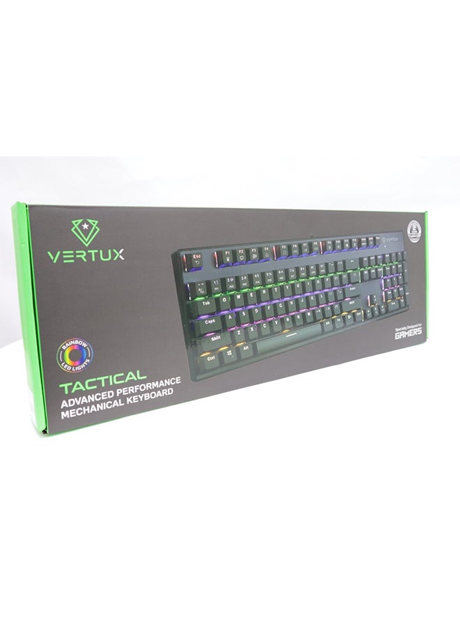 VERTUX Tactical Mechanical Gaming Keyboard Black - Image 4