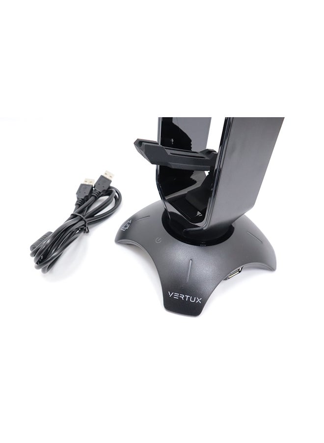Mouse Bungee With Headphone Stand And USB Hub Black
