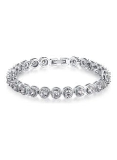 Cubic Zirconia Jewelry White Gold Plated Bracelet