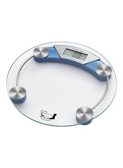 LAWAZIM Round Glass Digital Body Scale Blue 33x3.3x33cm  - Image 3