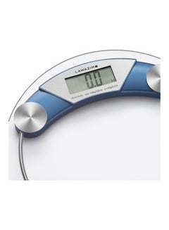 LAWAZIM Round Glass Digital Body Scale Blue 33x3.3x33cm  - Image 2