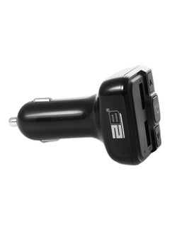 2 In 1 Dual Port Car Charger With Blutooth FM Transmitter Black