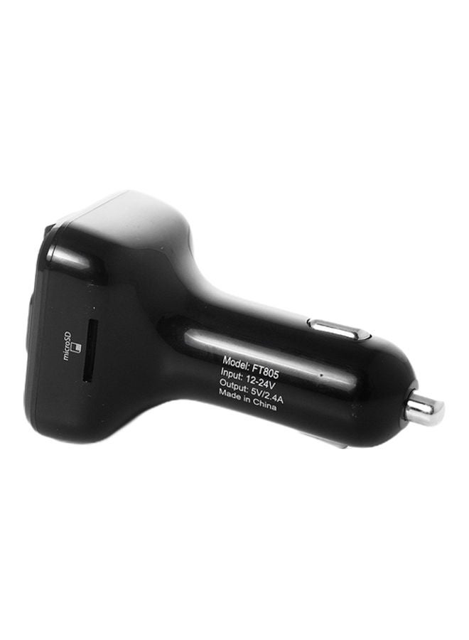 2B - 2 In 1 Dual Port Car Charger With Blutooth FM Transmitter Black - Image 1