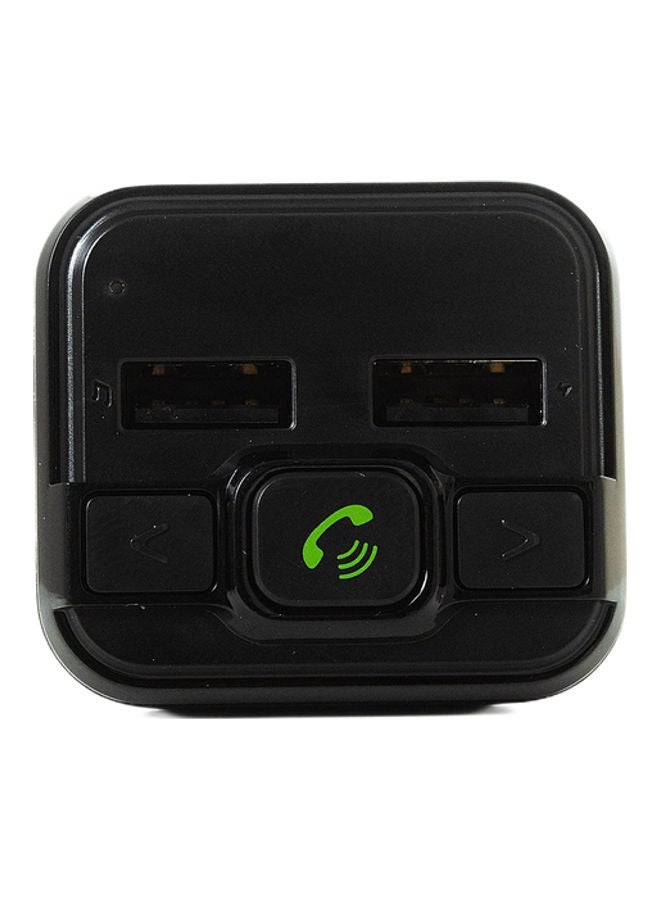 2B - 2 In 1 Dual Port Car Charger With Blutooth FM Transmitter Black - Image 1