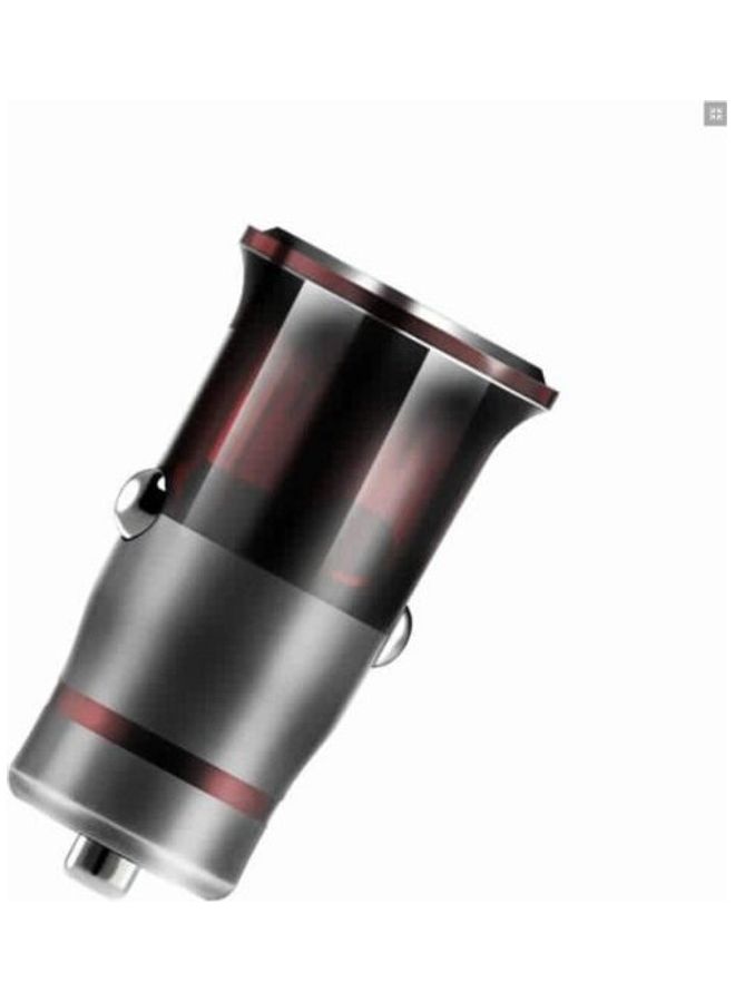 لدنيو شاحن USB سريع للسيارة من قطعتين رمادي / أسود / أحمر - Image 1