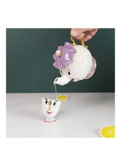 Generic Beauty And The Beast Teapot Mug Set Beige/Purple Pot(500), Cup(50)ml  - Image 3