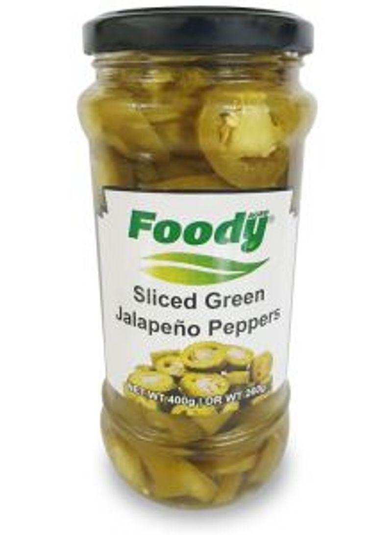 Foody Sliced Green Jalapeno Peppers Jar 400grams 
