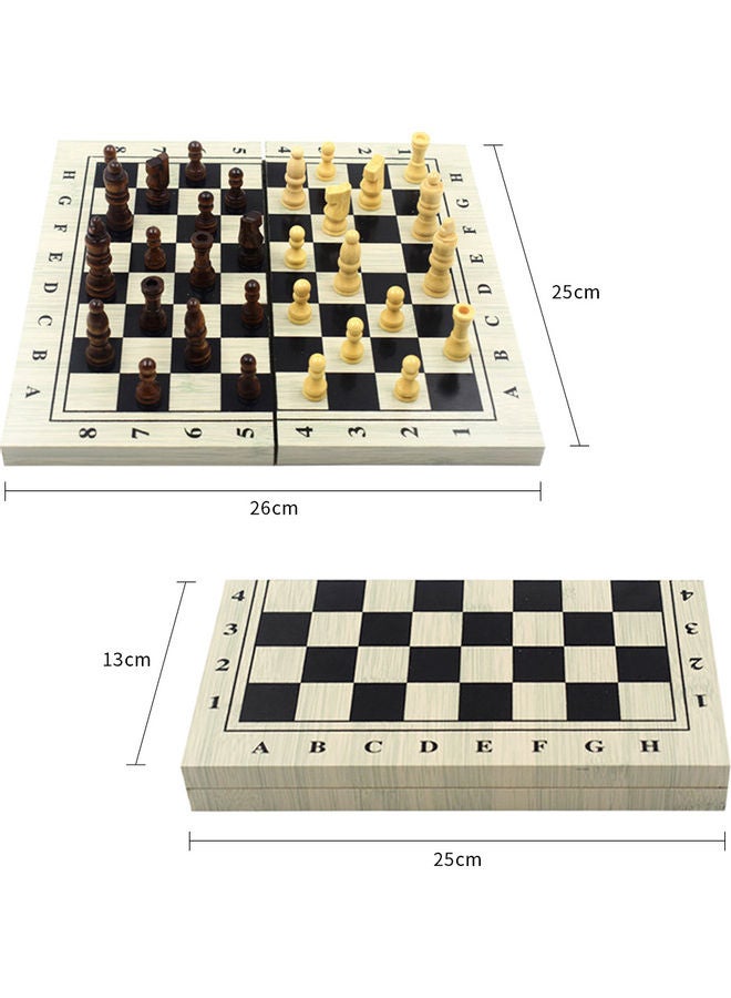 مجموعة شطرنج خشبية قابلة للطي 25x3x13سم - Image 4