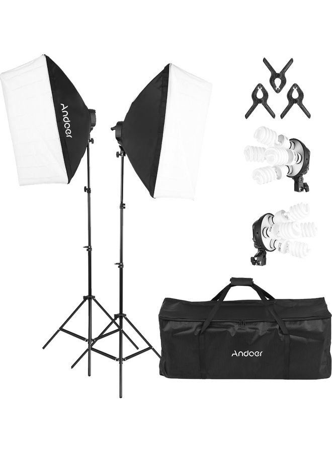 ANDOER 20-Piece Studio Photography Lighting Kit Black/White  - Image 3