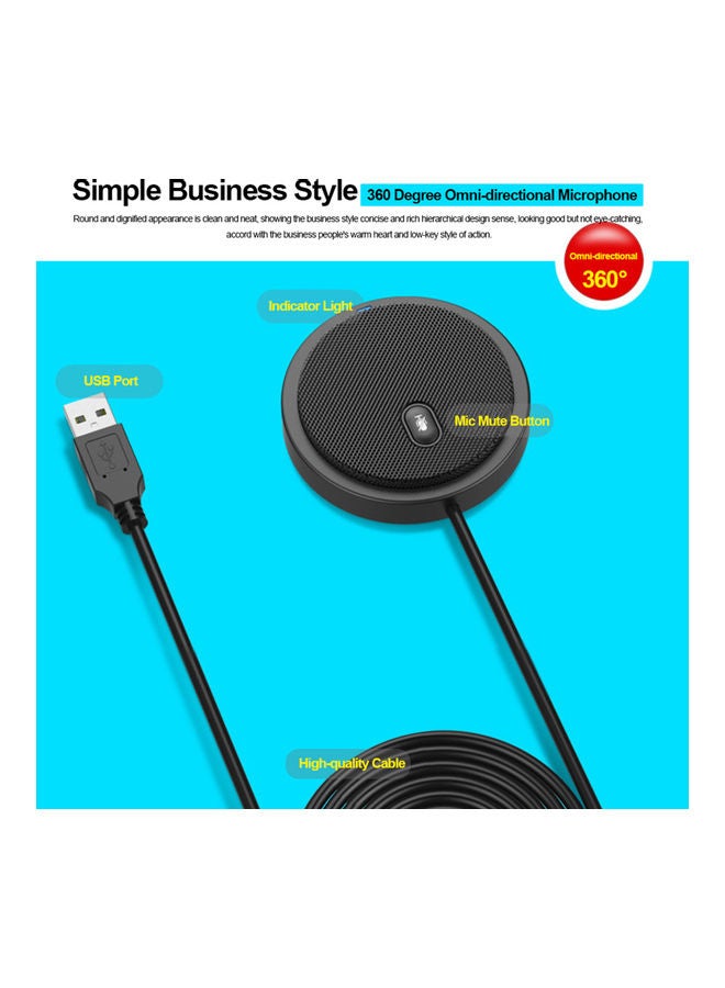 ميكروفون مكثف متعدد الاتجاهات بمنفذ USB UM02 أسود - Image 5