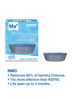 Blu NMC Refill Cartridges  For Ionic  Shower Filter Wall Mount & Rain Shower - 3 Piece Value Pack Grey L6.5xL6.5xH2.6cm  - Image 2