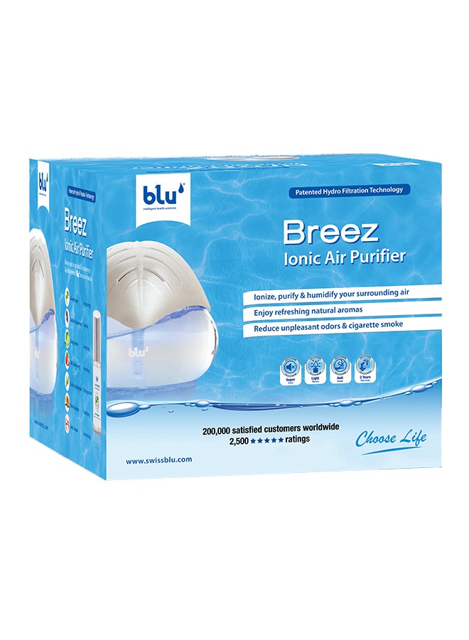 Blu - Breez Ionic Air Purifier - Removes Airborne Viruses, Natural Immune System Booster, Eliminates Allergens & Odors, Therapeutic Aromatherapy White 19.5x19.5x16cm - Image 1